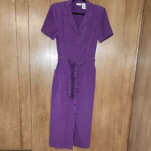 White Stag 80s Purple Midi Dress